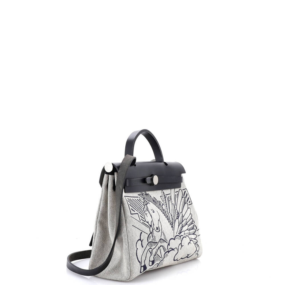 Hermes 31 Herbag Zip Pegase Pop Toile and Leather - Picture 3 of 7